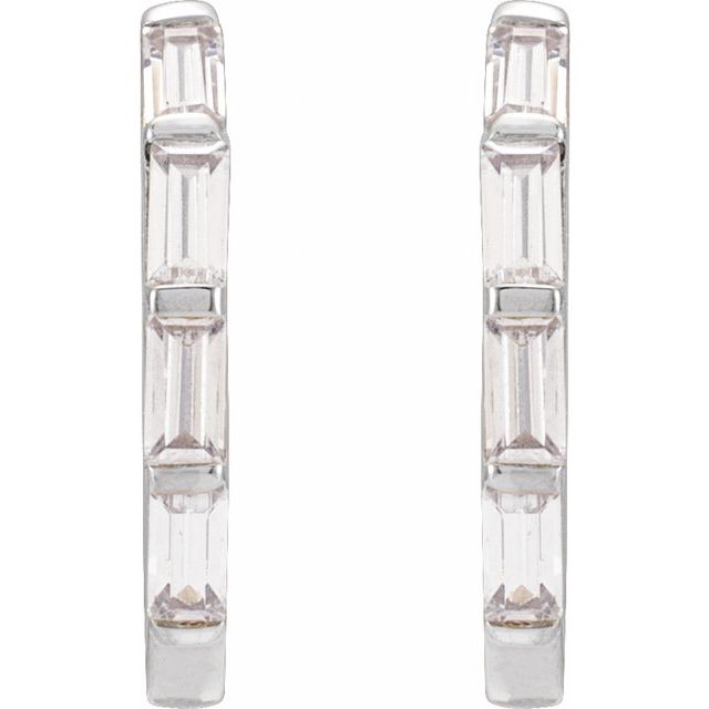 Diamond Baguette Hoop Huggies