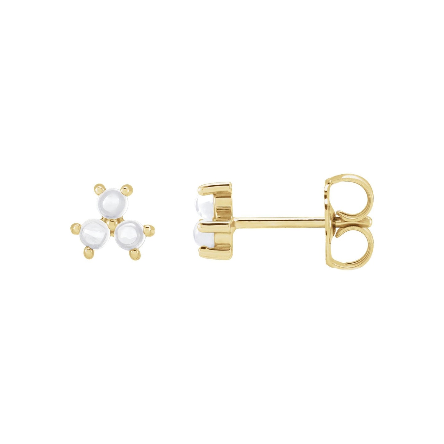 Tri-Moonstone Stud