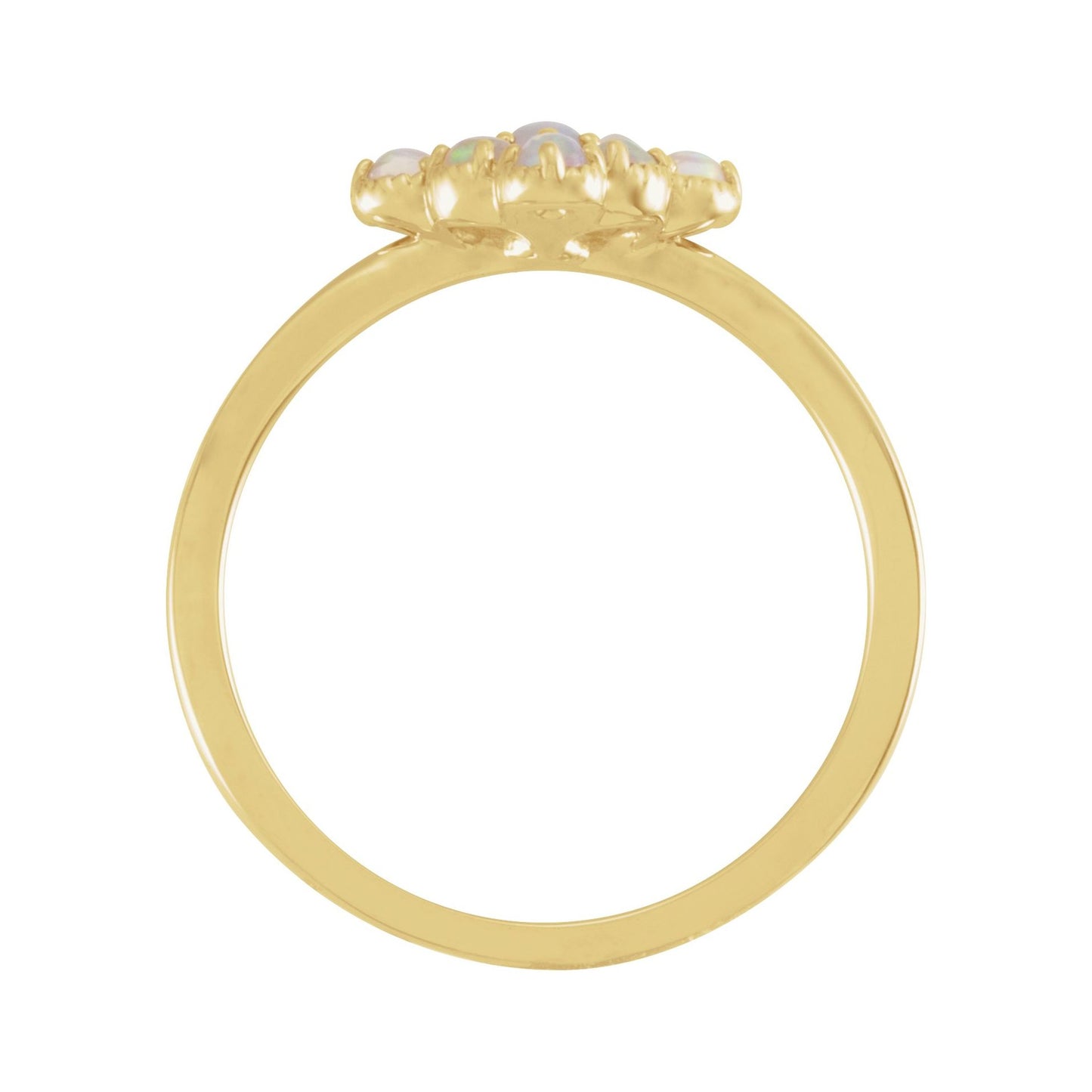 Nine Opal and Four Diamond Ring